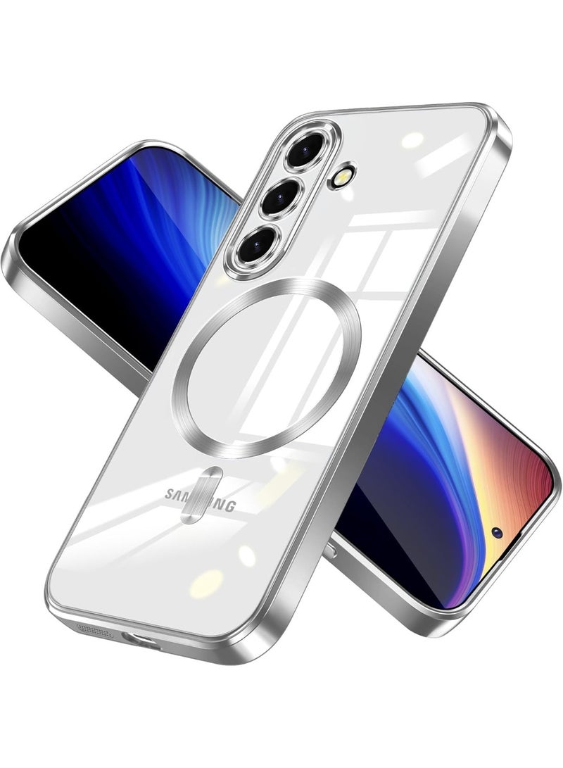 For Samsung Galaxy A16 5G Magnetic Case, Compatible with MagSafe, Built-in Camera Lens Protector, Luxury Plating Soft TPU Clear Shockproof Slim Thin Cover - Image 1